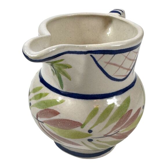 Vintage 1995 Stebner Pottery Ceramic Creamer Pitcher Hand Painted Cottagecore - Picture 10 of 11